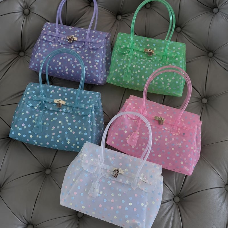 2026 New Jelly Tote Bag Transparent Large Capacity Shoulder Bag for Women - Image 1