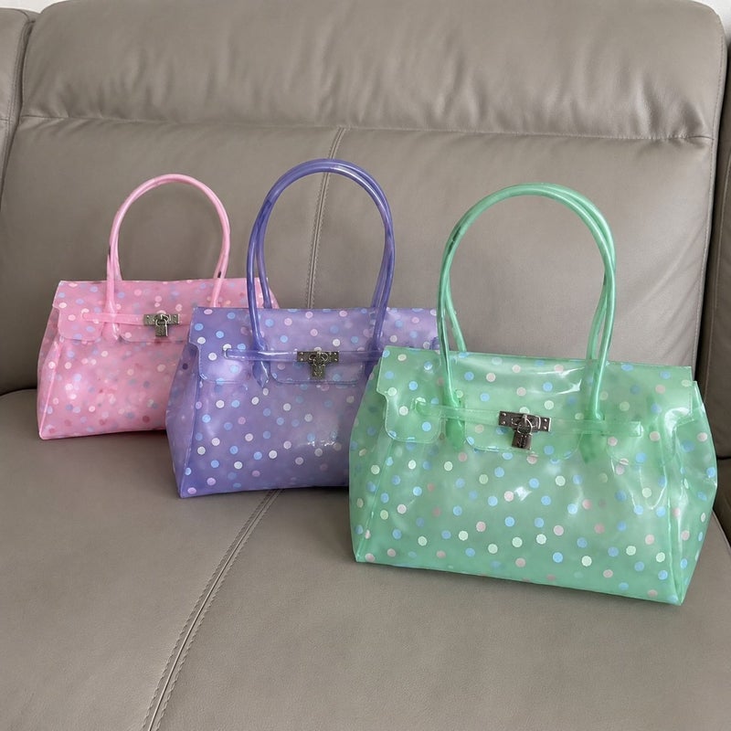 2026 New Jelly Tote Bag Transparent Large Capacity Shoulder Bag for Women - Image 4