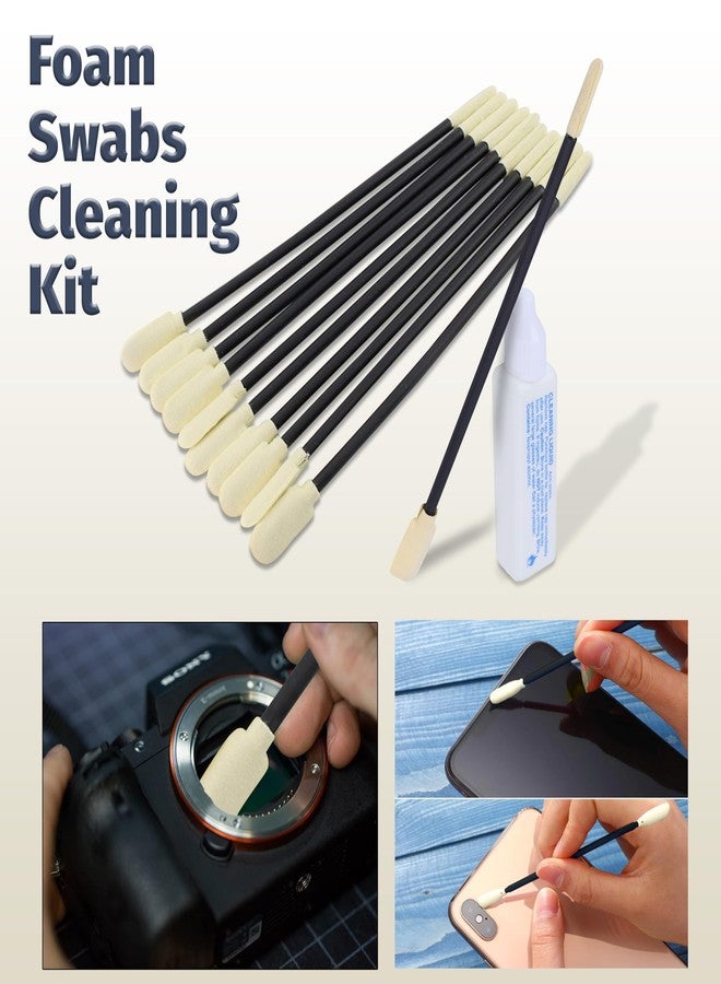 MX Cleaning Kit 10 Pcs 5.6 Inch Cleaning Swabs with Cleaning Liquid Multipurpose Cleanroom Foam Safe Cleaning Solution for Fiber Connectors, Printers, Scanners & Optical Network - Image 2