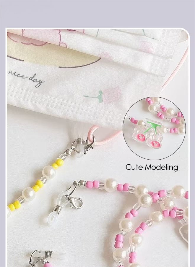 3Pcs Kids Acrylic Beaded Glasses Chains, Multi-Function Eyeglasses Cord, Eyewear Retainer, Mask Necklace Lanyard, Cute Sunglasses Holder for Boys Girls, Multicolor, 50cm - Image 4