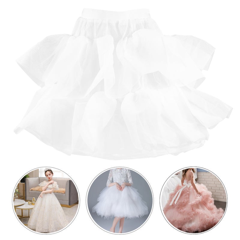 1Pc Children Petticoat Wedding Dress Underskirt Lace Mesh Lining Dress Showing - Image 1