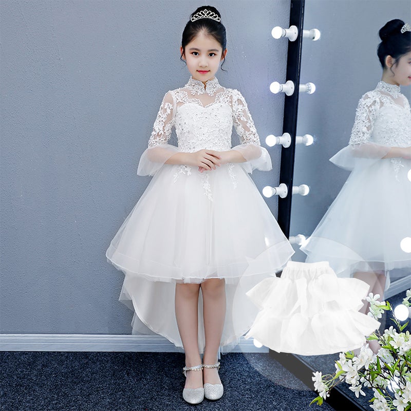 1Pc Children Petticoat Wedding Dress Underskirt Lace Mesh Lining Dress Showing - Image 2