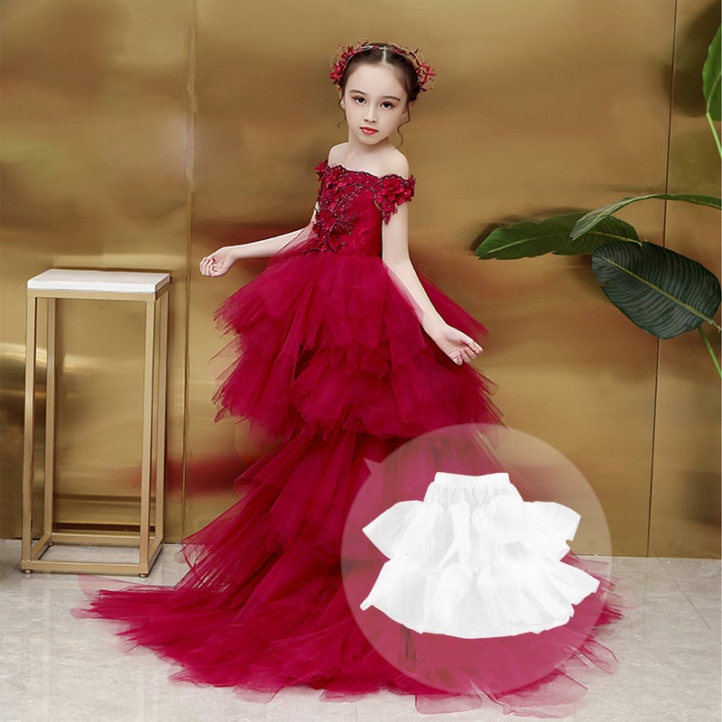 1Pc Children Petticoat Wedding Dress Underskirt Lace Mesh Lining Dress Showing - Image 3