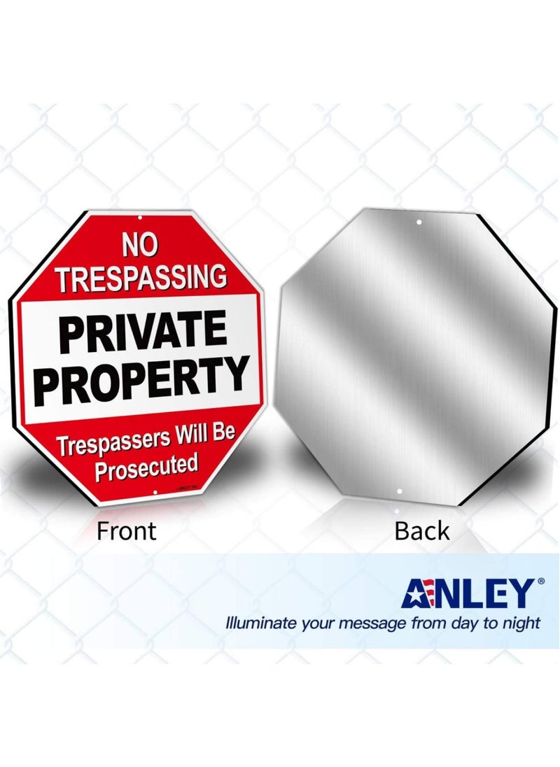 Private Property Metal Warning Sign Trespassers Will Be Prosecuted - No Trespassing Security Alert - UV Protected and Weatherproof - 12 x 12