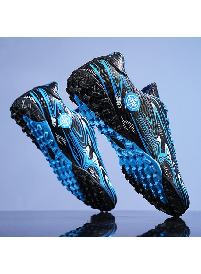 Children's Football Shoes Boys Broken Nails Style, Assassin 15 Long Nails Sneakers for Boys and Girls, R158 Black and Blue