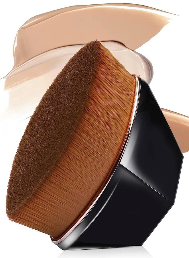 Luxula Multipurpose Hexagon Makeup Foundation Brush Flat Top Flawless Brush for Blending Liquid Cream Powder with Protective Case (1 PC) (Black) - Image 1