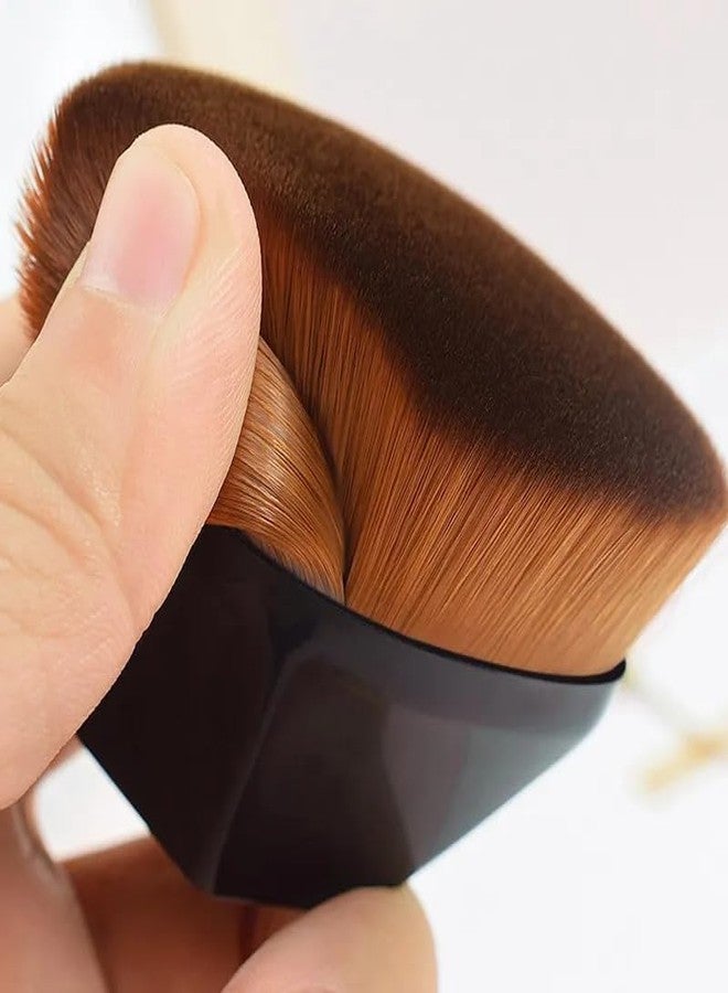 Luxula Multipurpose Hexagon Makeup Foundation Brush Flat Top Flawless Brush for Blending Liquid Cream Powder with Protective Case (1 PC) (Black) - Image 3