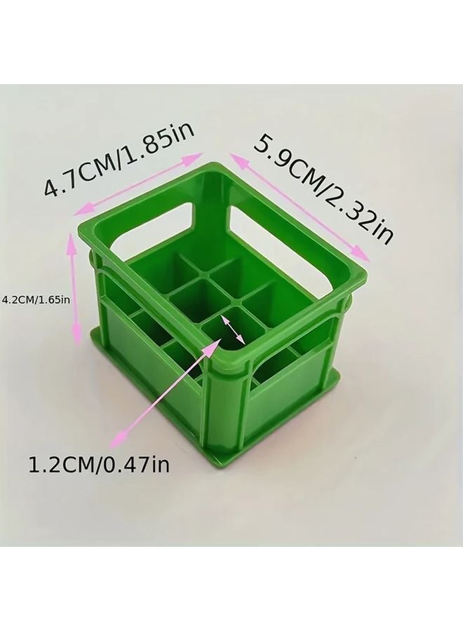 قطعتان مجموعة صندوق تخزين البطاريات بأسلوب الحاوية الأخضر سلة منظم قابلة للتكديس - Image 3
