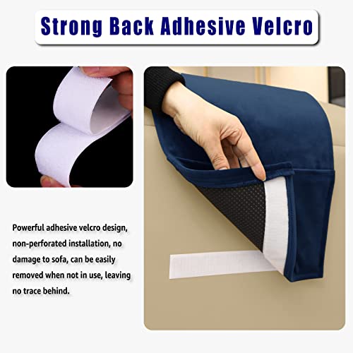 AmazeCov Adjustable Headrest Pillow for Recliners and Armchairs - Non-Slip Velvet Cushion for Neck Support and Pain Relief (Navy) - Image 4