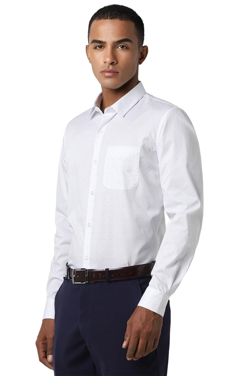 Peter England Men's Slim Fit Shirt (PESFWSLBQ45437_White - Image 2