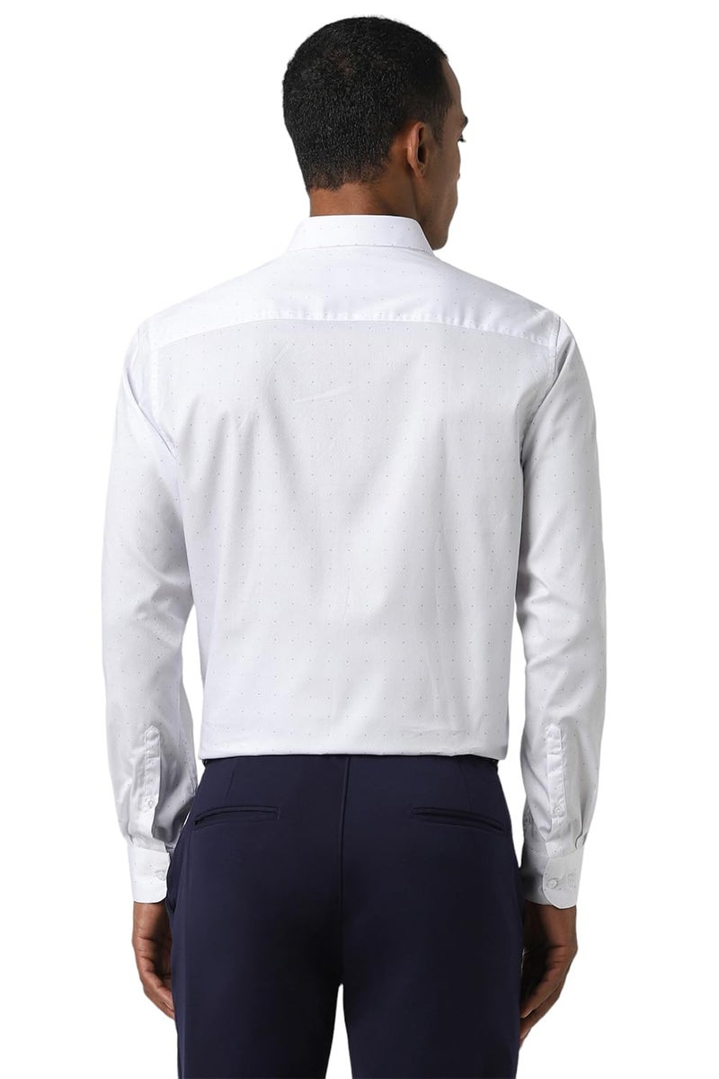 Peter England Men's Slim Fit Shirt (PESFWSLBQ45437_White - Image 3