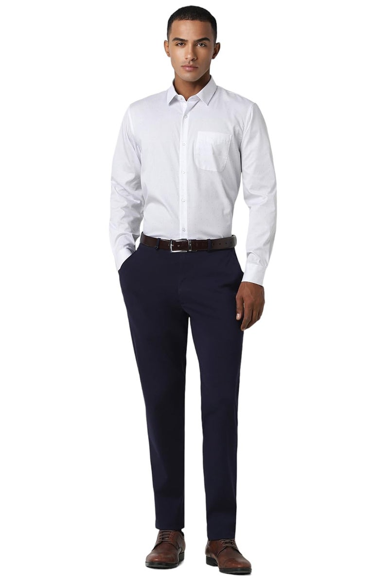 Peter England Men's Slim Fit Shirt (PESFWSLBQ45437_White - Image 4