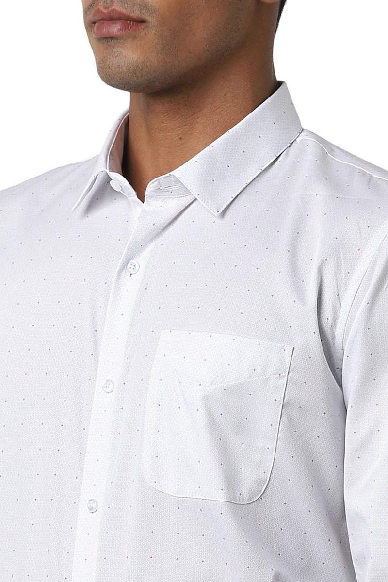 Peter England Men's Slim Fit Shirt (PESFWSLBQ45437_White - Image 5