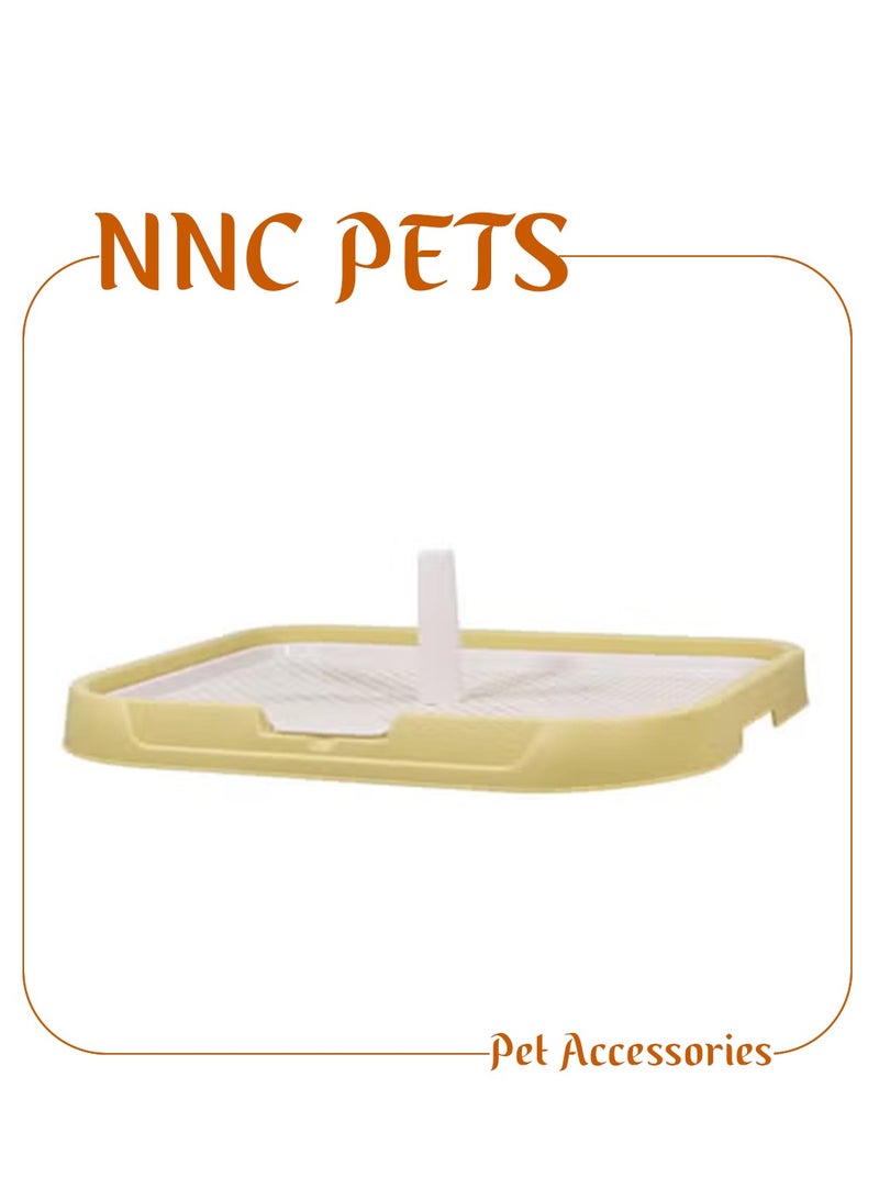 NNC PETS Dog training toilet with Leak-proof pet potty tray, Detachable grid, and Reusable dog pee tray, 54 cm Plastic dog pee pad holder with Column design, and Non-slip (Yellow) - Image 1