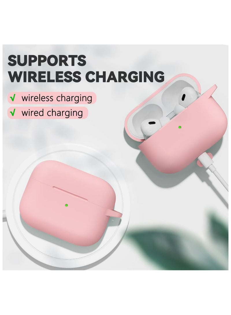 Silicone Case Set for AirPods Pro 3rd Generation (Includes 3-in-1 Cleaning Tool), Unisex Keyring, Compatible with 3rd Generation Charging Case, Sports Lanyard (Pink) - Image 4