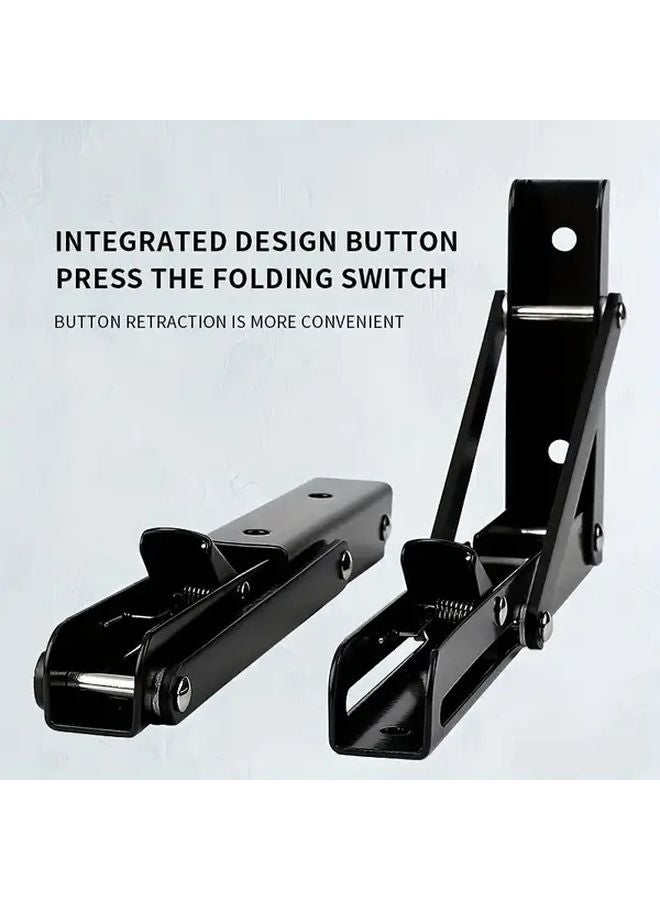 2pcs Black 20 Inch Heavy Duty Metal L Shaped Shelf Brackets Adjustable Foldable - Image 5