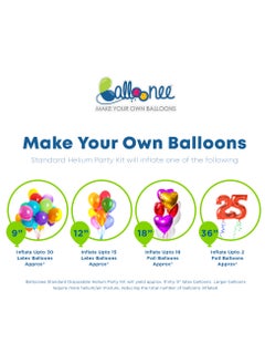 Balloonee Standard Disposable Helium Party Kit - Pack of 2, Helium Tank for Balloons At Home  - Image 3