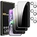 Romkasi 3 Pack Privacy Screen Protector for iPhone 14 Plus 67 Inch with 3 Pack Camera Lens Protector Anti Spy Tempered Glass Film AntiScratch Touch Sensitive Case Friendly - Image 2