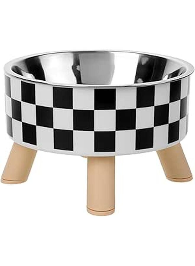 Stainless Steel Raised Pet Bowl Anti Spill Non Slip Base for Cats and Dogs - Image 1