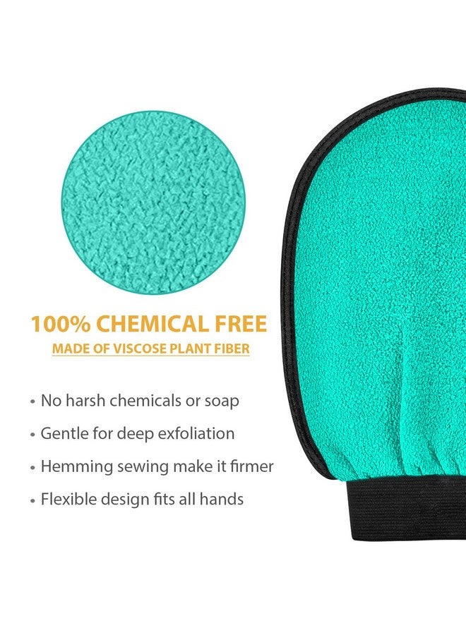Fundrem Exfoliating Gloves 2 Pcs, Exfoliating Body Scrubber for Bath Shower Exfoliation, Body Scrub Exfoliator Loofah Sponge for Dead Skin Remover, Korean Exfoliating Mitt (Green) - Image 5