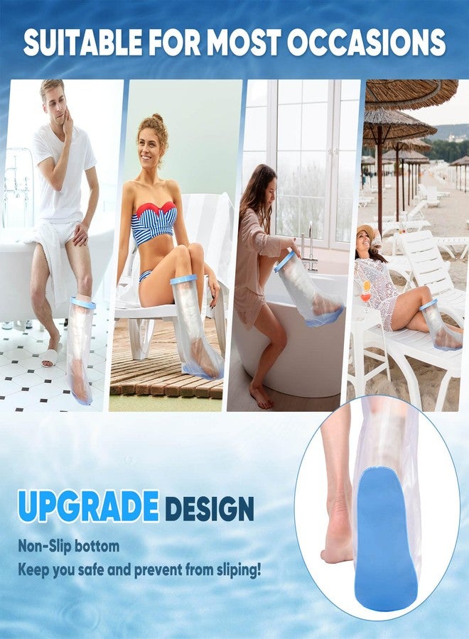Fxdunjr Waterproof Leg Cast Cover for Shower Adult Shower Boots for Leg After Surgery with Non-Slip Bottom Ankle Leg Foot Cast Protector for Surgery Bandage Dressing Wound [2024 Newest Reusable] - Image 3