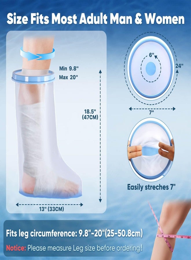 Fxdunjr Waterproof Leg Cast Cover for Shower Adult Shower Boots for Leg After Surgery with Non-Slip Bottom Ankle Leg Foot Cast Protector for Surgery Bandage Dressing Wound [2024 Newest Reusable] - Image 5