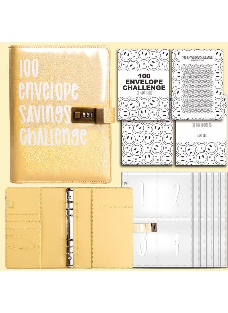 Generic 100 Envelopes Money Saving Challenge 100 Envelope Challenge Binder 100-Day Envelope Challenge Kit Money Saving Binder Easy and Funny Way to Save Budget Planner Savings Book  - Image 1