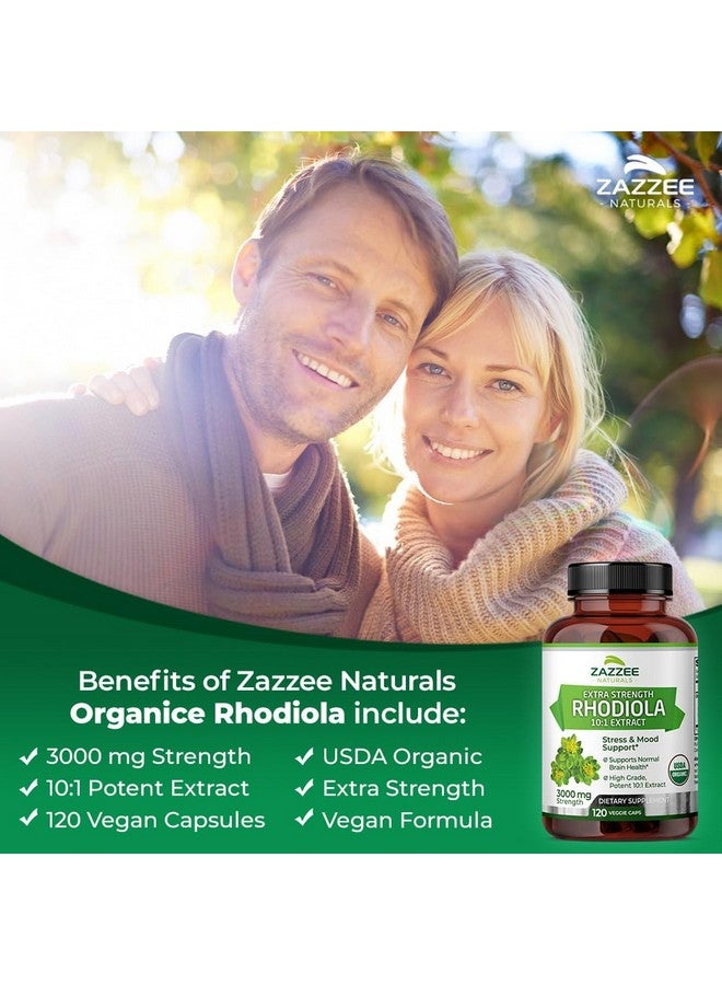 Zazzee زاززي USDA عضوي روديولا 10:1 مستخلص، 3000 ملغ قوة، 120 كبسولة، إمداد لمدة 4 أشهر، مستخلص موحد ومركز 10X، 100% نباتي، قوة إضافية، طبيعي بالكامل وغير معدل وراثيًا - Image 4