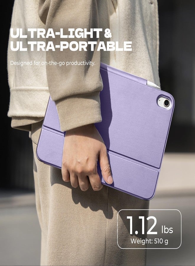 Dexnor for iPad (A16) 11th/10th Generation Case with Keyboard Ultra-Light Magnetic Detachable Folio Keyboard Cover Multi-Touch Trackpad Backlit for iPad 10th Gen 10.9" (2022)/11th Gen (2025), Purple - Image 4