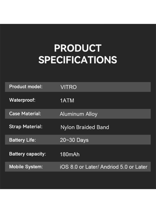 VALDUS VITRO Smart Watch with ECG, Blood Oxygen, Blood Pressure, Glucose Monitoring & 30-Day Battery Life – Bluetooth Fitness Tracker for Android & iOS - Image 2