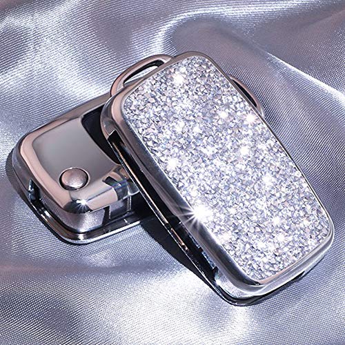 RoyalfoxTM 23 Buttons 3D Bling flip Folding Remote Key Fob case Cover for VW Volkswagen Mk6 Bora Jetta GTI Passat Golf Tiguan Touareg Beetle Silver - Image 1