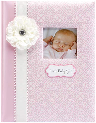 C.R. Gibson Pink and White 'Sweet Baby Girl' Bound First Five Years Baby Book, 64pgs, 10'' W x 11.75'' H - Image 1