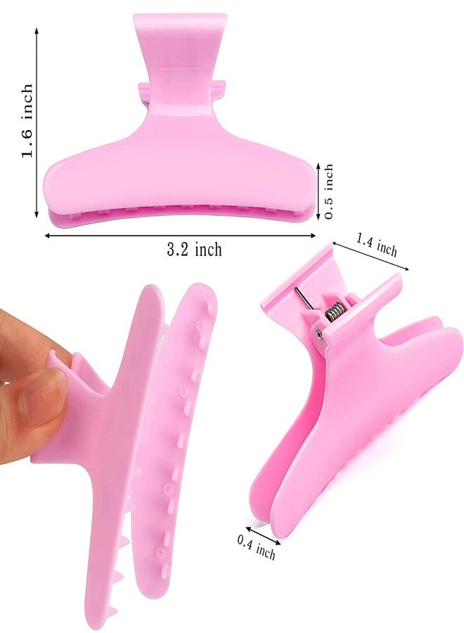 Ondder 24 Pcs Pink Butterfly Hair Clamps and Claw Clips for Styling, Sectioning, Cutting, Coloring - Pro Salon Hairdressing Tool Accessories for Women Girls - Image 2