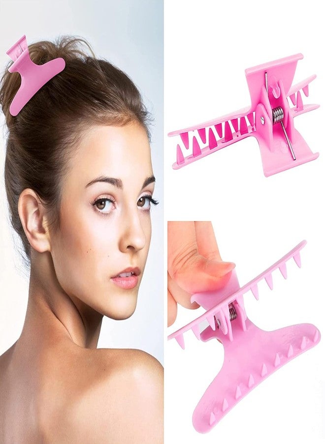 Ondder 24 Pcs Pink Butterfly Hair Clamps and Claw Clips for Styling, Sectioning, Cutting, Coloring - Pro Salon Hairdressing Tool Accessories for Women Girls - Image 3