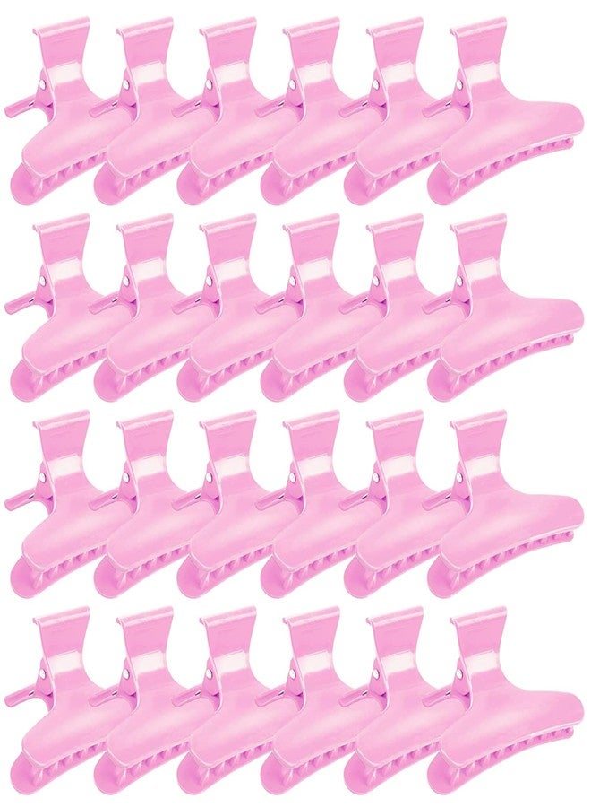 Ondder 24 Pcs Pink Butterfly Hair Clamps and Claw Clips for Styling, Sectioning, Cutting, Coloring - Pro Salon Hairdressing Tool Accessories for Women Girls - Image 1