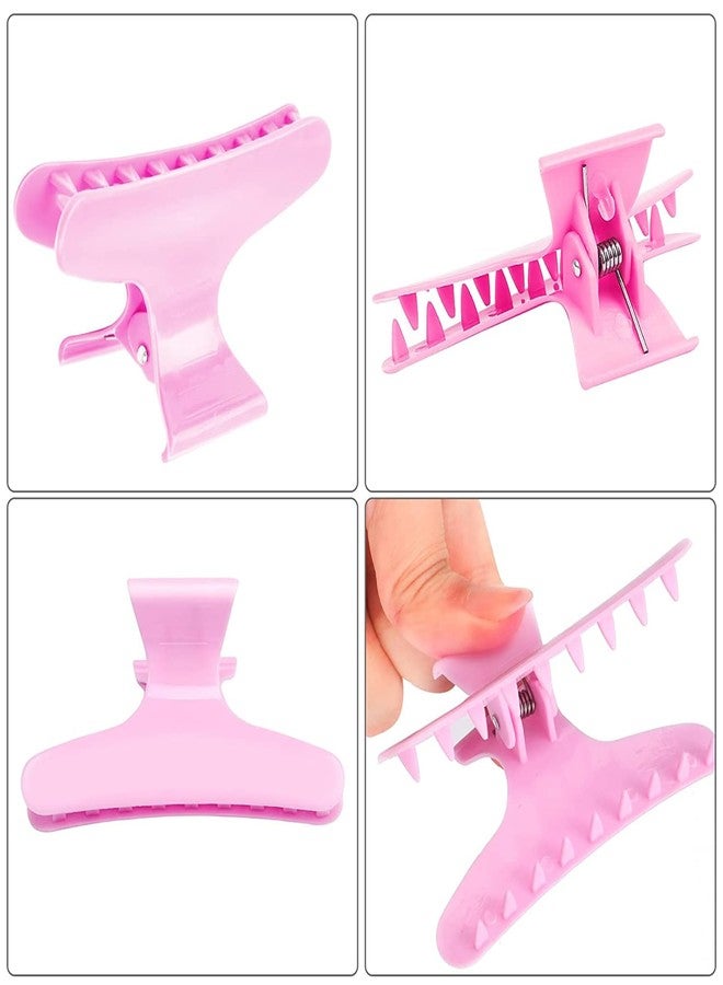 Ondder 24 Pcs Pink Butterfly Hair Clamps and Claw Clips for Styling, Sectioning, Cutting, Coloring - Pro Salon Hairdressing Tool Accessories for Women Girls - Image 5