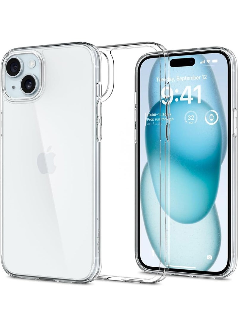 Spigen - Air Skin Hybrid for iPhone 15 Case Cover [Ultra Slim Hybrid] - Crystal Clear - Image 1