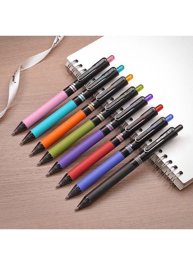 WRITECH Retractable Gel Ink Pens: Multi Colored 0.7Mm Medium Point Colorful Click Pen For Smooth Writing Journaling Drawing Notetaking No Bleed & Smear & Smudge 8Ct Vibrant Assorted Colors  - Image 4
