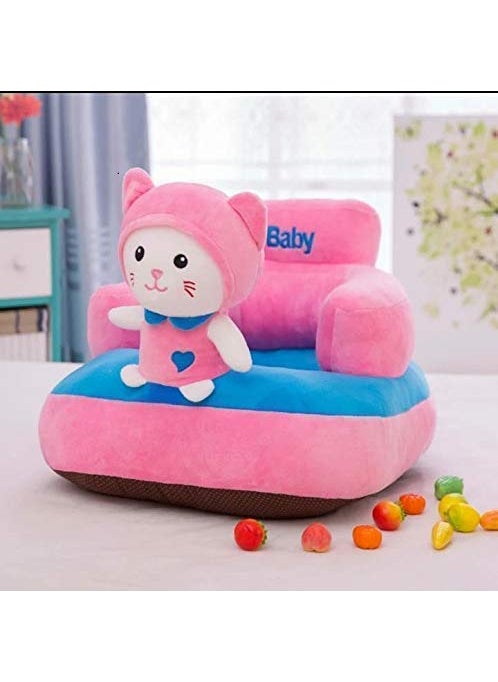 AVSHUB AVSHUB Baby Sofa Seat Chair Comfort Kitty Shape Baby Supporting Seat Soft Plush Cushion and Chair for Kids Baby Pink 