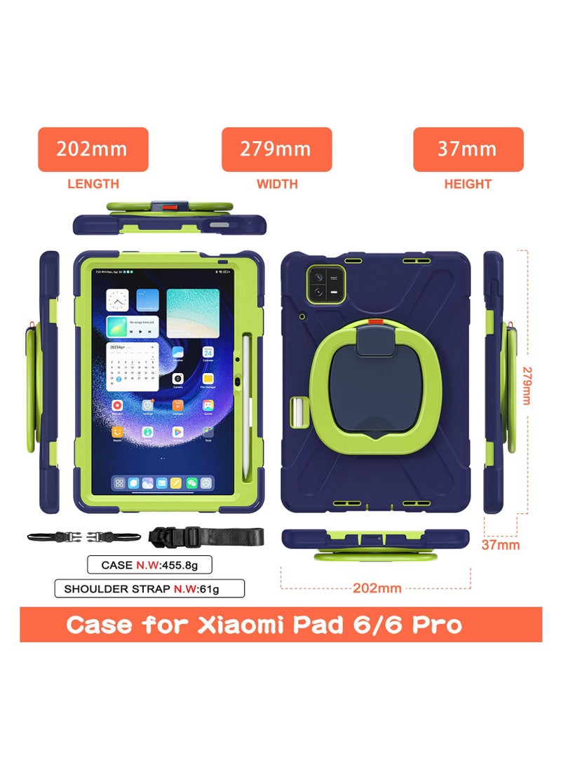 GULFLINK Back Cover Protect Case for Mi Pad 6/ Mi Pad 6 Pro 11inch Navyblue/Lime - Image 4