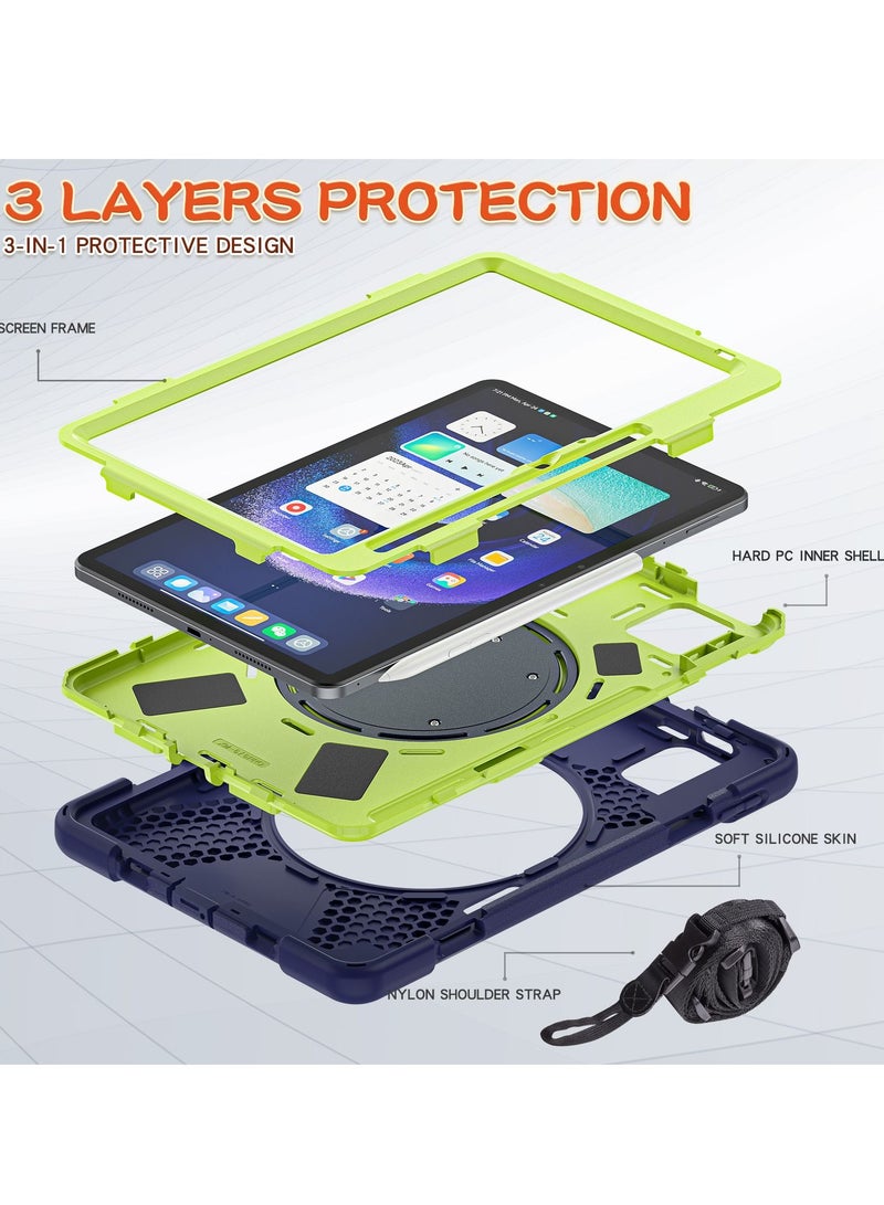 GULFLINK Back Cover Protect Case for Mi Pad 6/ Mi Pad 6 Pro 11inch Navyblue/Lime - Image 2