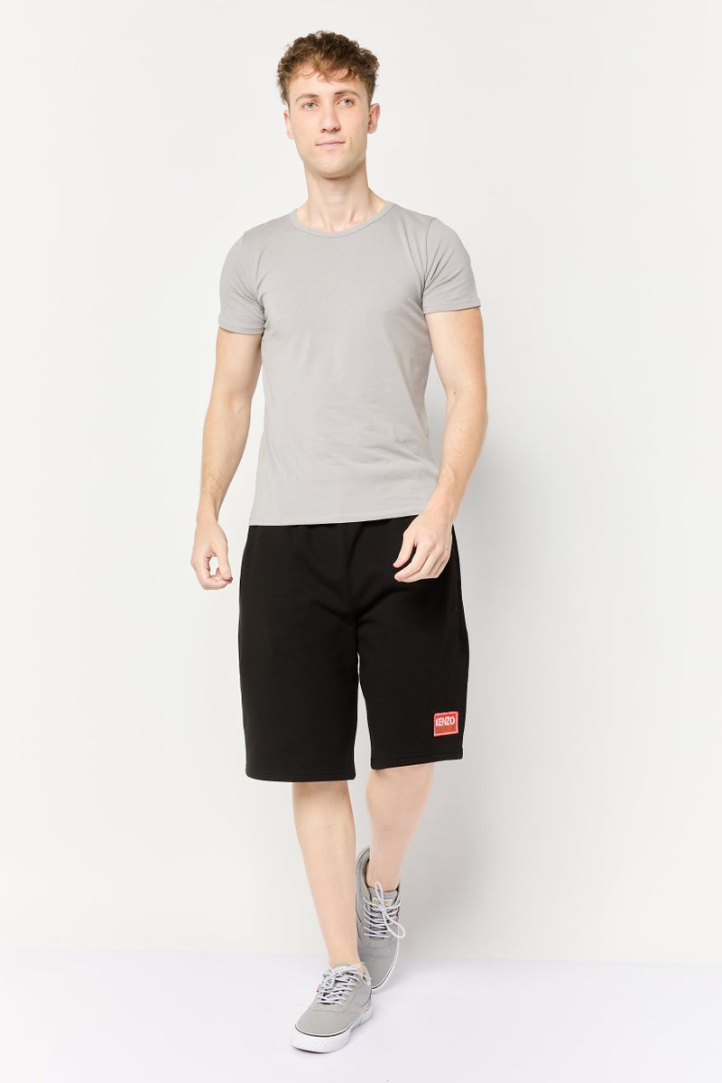 Kenzo Men Brand Logo Basic Shorts, Black - Image 2