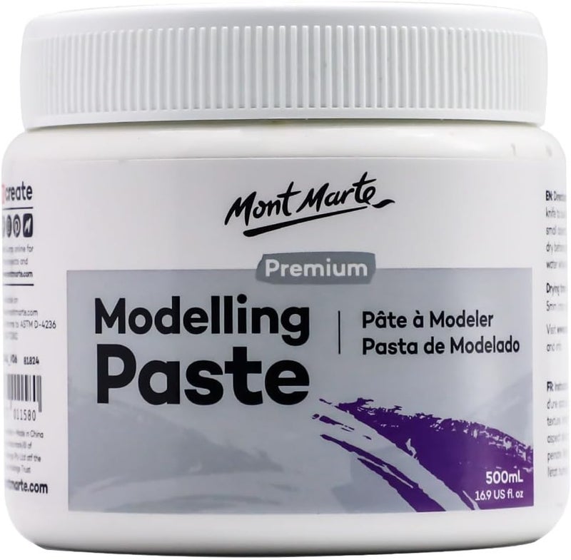 Mont Marte Premium Modelling Paste 500ml - Non-Toxic Art Paste for Textured Backgrounds - Image 1