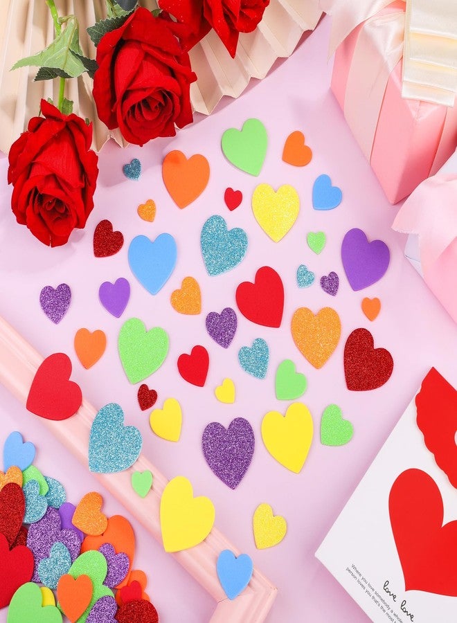 Fovths 600 Pieces Valentine Foam Heart Stickers Multicolor Self-Adhesive Heart Shaped Stickers for Valentine's Day Party Favors DIY Crafts Supplies Home Wedding Decorations - Image 4