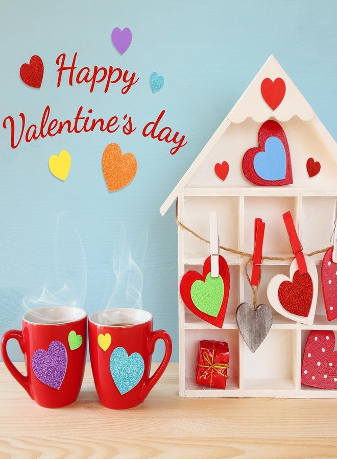 Fovths 600 Pieces Valentine Foam Heart Stickers Multicolor Self-Adhesive Heart Shaped Stickers for Valentine's Day Party Favors DIY Crafts Supplies Home Wedding Decorations - Image 5