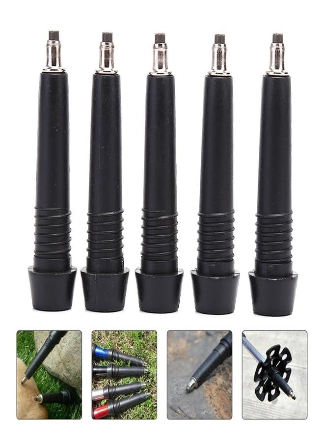 SquEqu 5 Pack Trekking Poles Carbide Tips Replacement Universal Tungsten Steel Rod End Tip for Outdoor Hiking Stick Cane Climbing Walking Pole Gear Worn Repair Accessories - Image 3