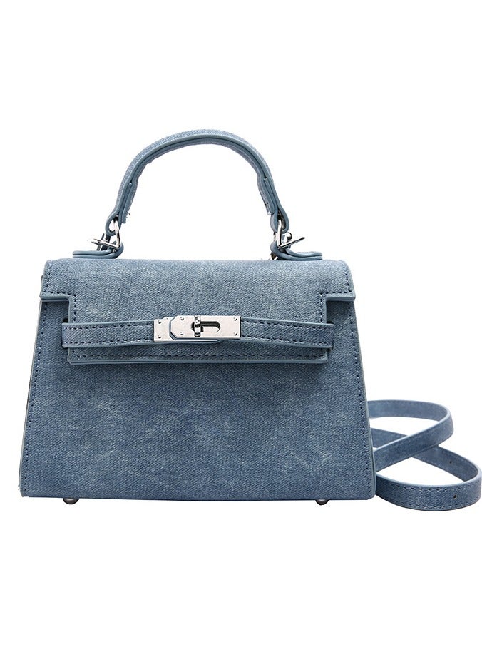 VIDSID Women's PU Leather Satchel Handbag Crossbody Handbag Shoulder Bag Fashion Bag for Women（Blue）