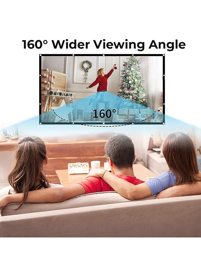 Wownect 100 Inch Projector Screen 16:9 Foldable 4K Full HD Projection Screen Anti-Crease Portable Projector Movies Screen for Indoor And Outdoor Support Double Sided Projection UNV-WO-SCR-03 White - Image 2