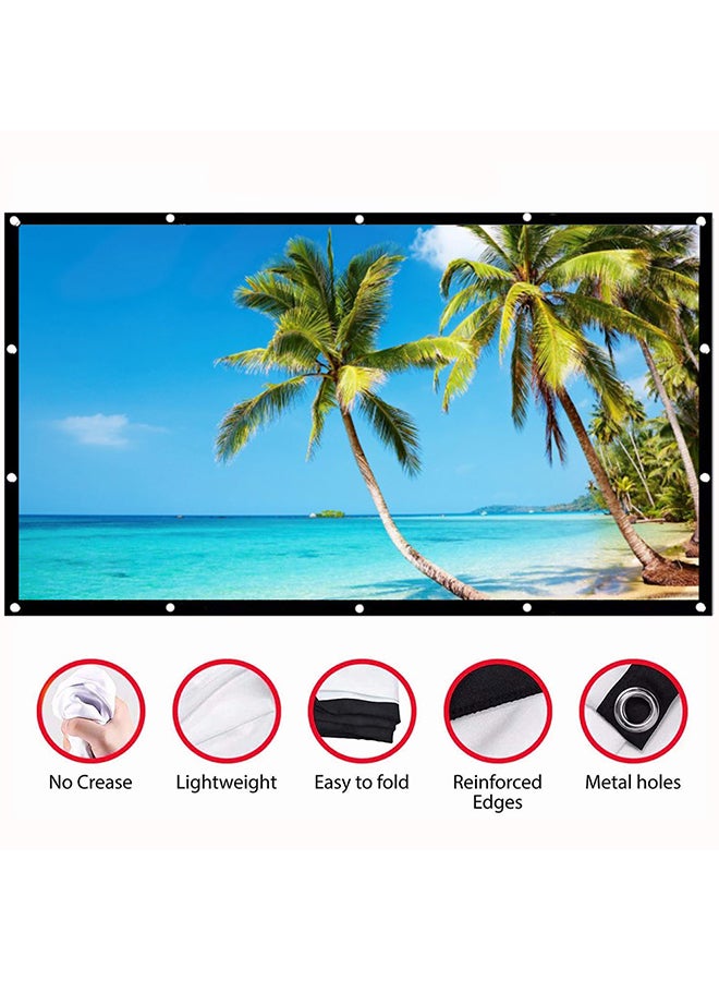 Wownect 100 Inch Projector Screen 16:9 Foldable 4K Full HD Projection Screen Anti-Crease Portable Projector Movies Screen for Indoor And Outdoor Support Double Sided Projection UNV-WO-SCR-03 White - Image 4