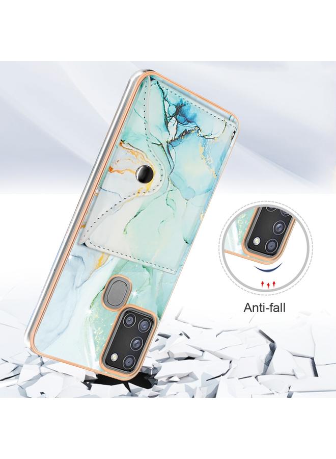 The Bros Case For Samsung Galaxy A21s Marble Pattern IMD Card Slot Phone Case